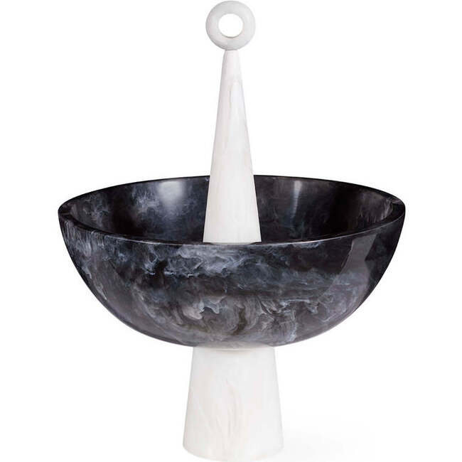 Como Black & White Finial Bowl