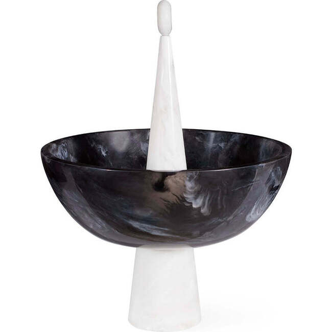 Como Black & White Finial Bowl - Accents - 2