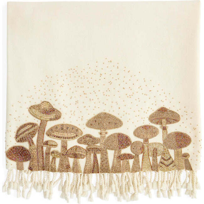 Mushrooms Embellished Throw