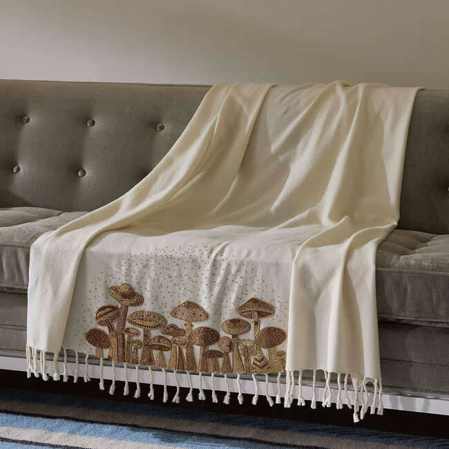 Mushrooms Embellished Throw - Throws - 3