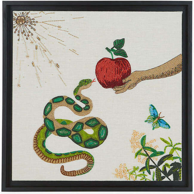 Muse Snake & Apple Beaded Art