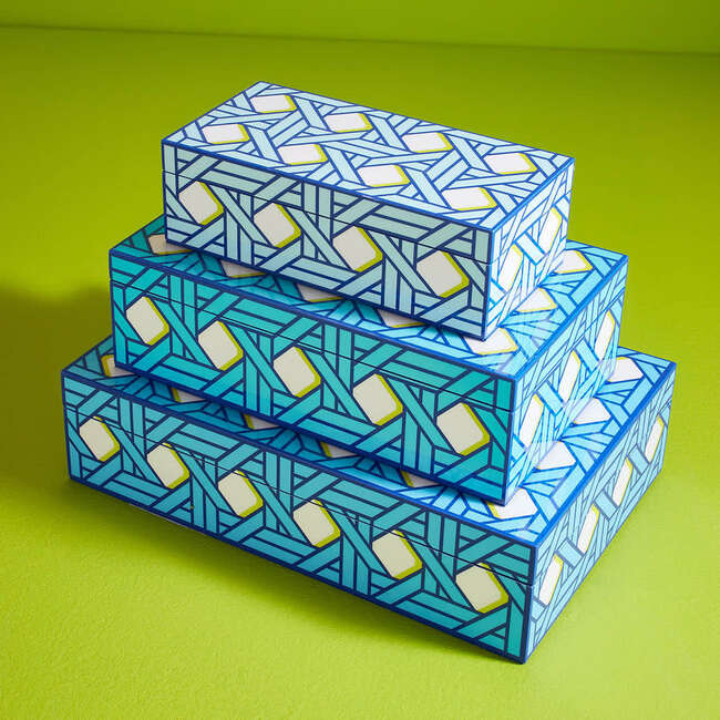 Medium Basketweave Lacquer Box - Accents - 3