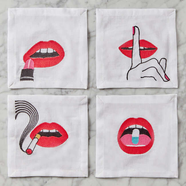 Lips Cocktail Napkins - Tableware - 5
