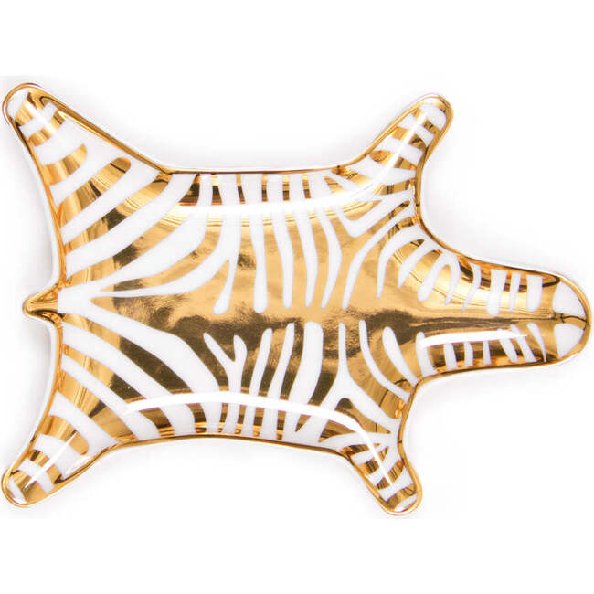 Zebra Stacking Dish, Gold