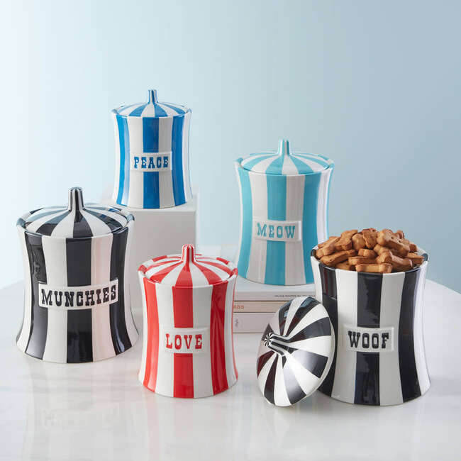 Vice Woof Canister, Black and White - Pet Bowls & Feeders - 2
