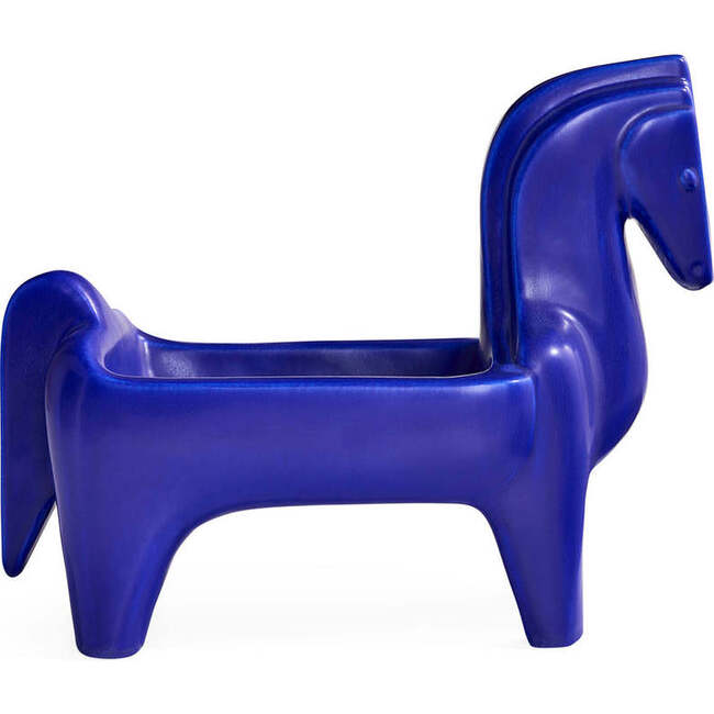 Cobalt Horse Bowl
