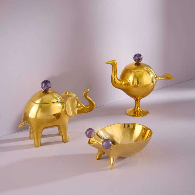 Brass Elephant Box - Accents - 3