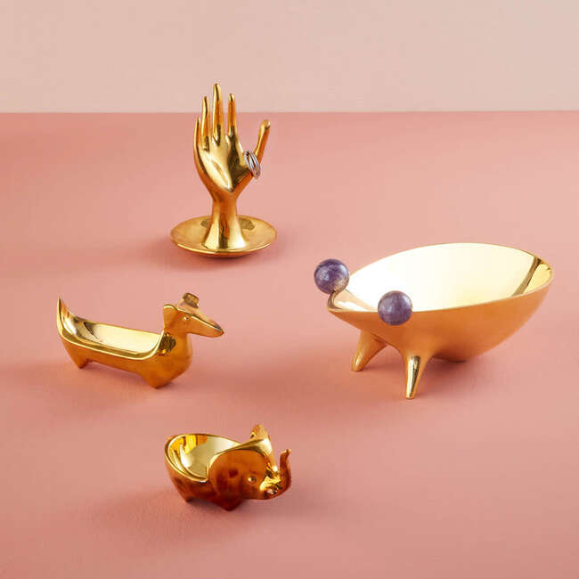Brass Elephant Ring Bowl - Accents - 3