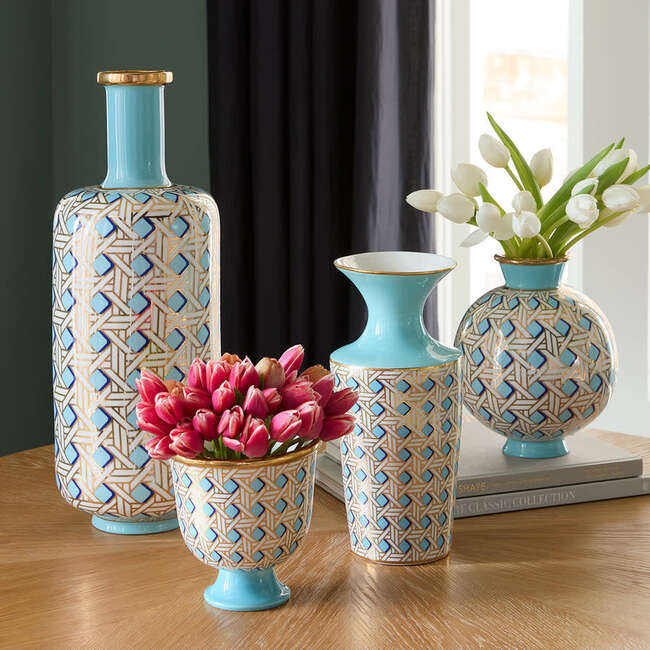 Basketweave Round Vase - Vases - 3