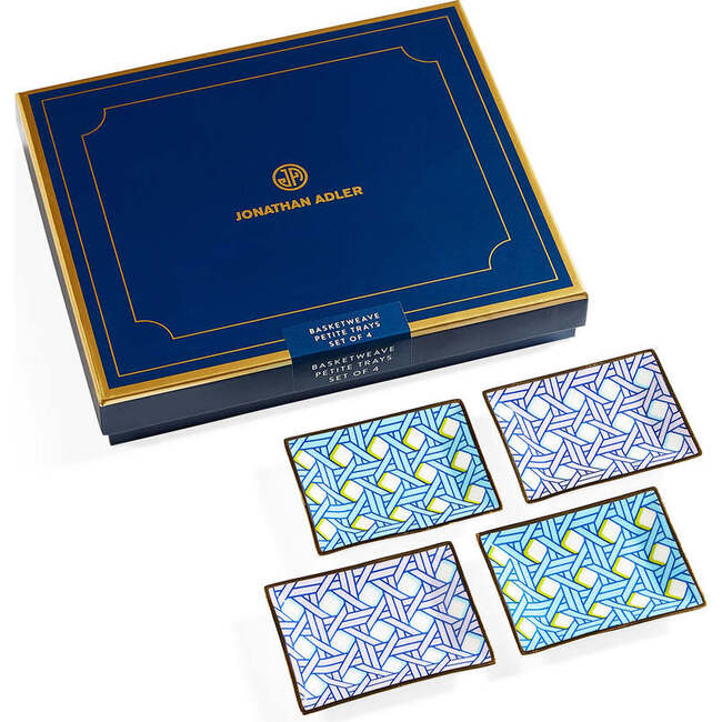 Basketweave Petite Tray Set - Accents - 2