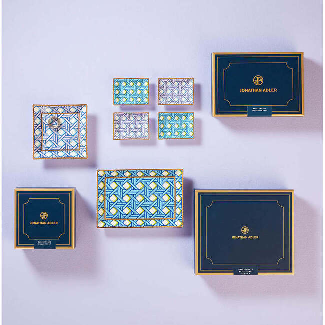 Basketweave Petite Tray Set - Accents - 3