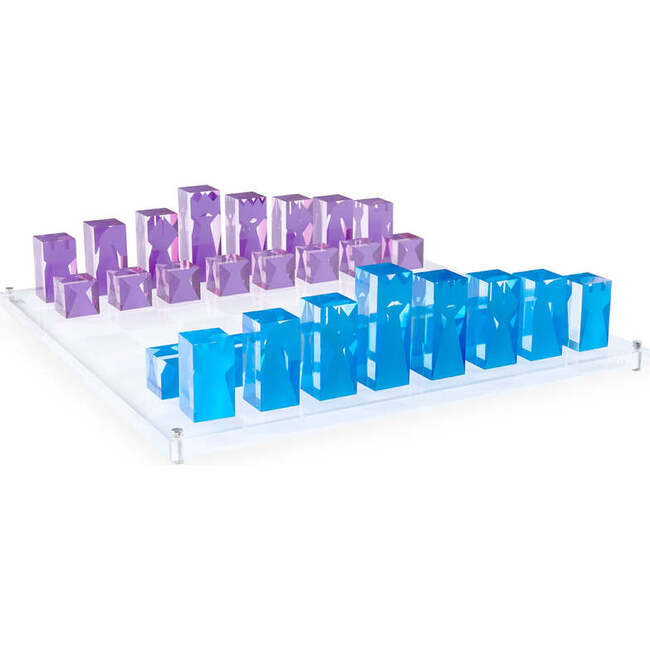 Acrylic Chess Set, Blue - Board Games - 2