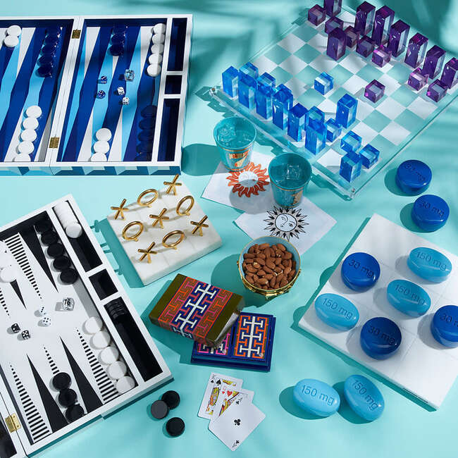 Acrylic Chess Set, Blue - Board Games - 5