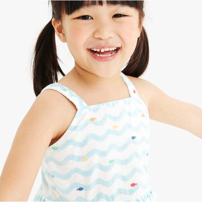 Kids Woven Tank Sundress In Rainbow Fish, Saltwater Rainbow Swimming Fish - Dresses - 2