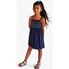 Kids Smocked Tank Dress In Navy Rainbow, Navy - Dresses - 2