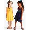 Kids Smocked Tank Dress In Navy Rainbow, Navy - Dresses - 3