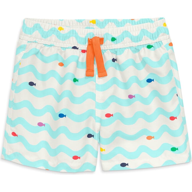Baby Swim Trunk In Rainbow Fish, Mist Rainbow Swimming Fish