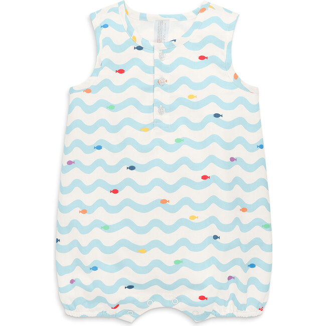 Baby Henley Tank Shortie In Rainbow Fish, Saltwater Rainbow Swimming Fish