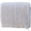 Waffle Knit Throw, Moonbeam - Blankets - 1 - thumbnail
