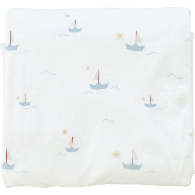 Minky Stretch Luxe Swaddle, Sail Boat