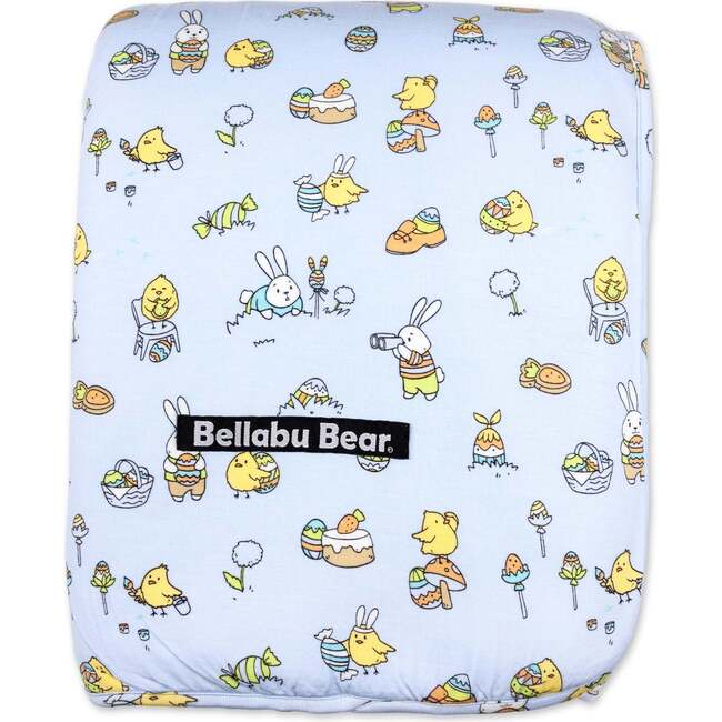 Easter Bunny Blue Bamboo Sherpa Blanket, Blue