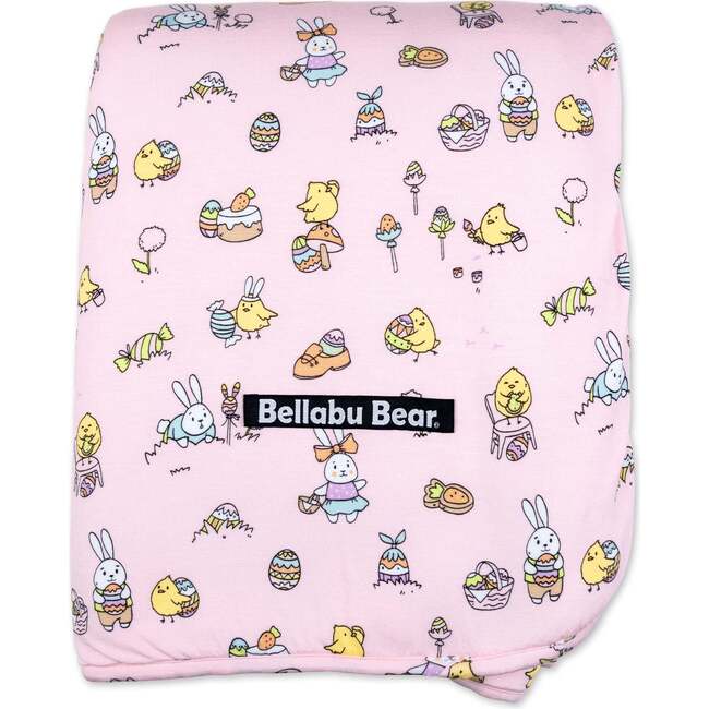 Easter Bunny Pink Bamboo Sherpa Blanket, Pink