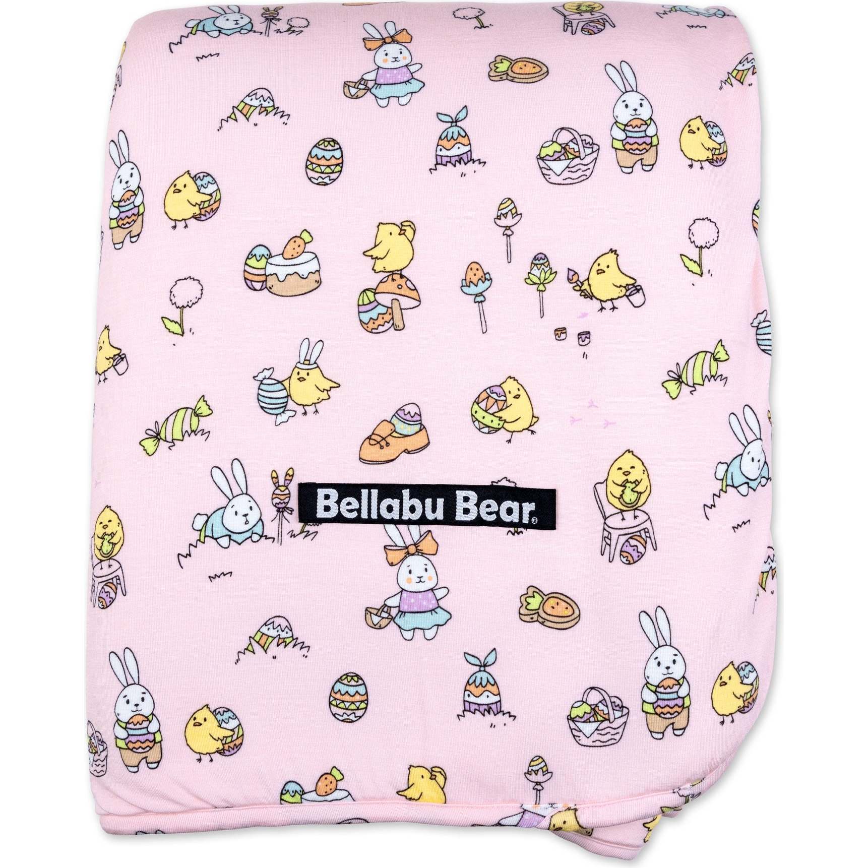 Easter Bunny Pink Bamboo Sherpa Blanket, Pink - Blankets - 1