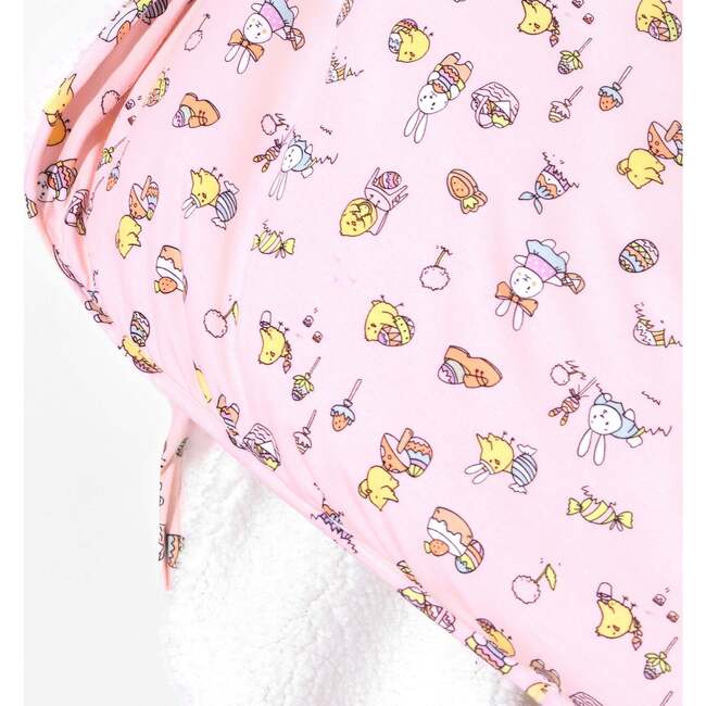 Easter Bunny Pink Bamboo Sherpa Blanket, Pink - Blankets - 3