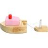 Ofune wind-up wooden boat, pink - Blocks - 1 - thumbnail