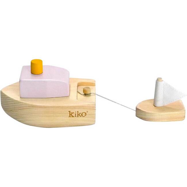 Ofune wind-up wooden boat, lavender
