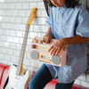 retro wooden boombox tape recorder, pink - Blocks - 3