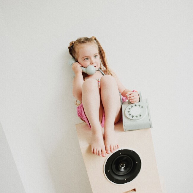 retro wooden play telephone, mint - Blocks - 4