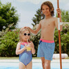 Meno Fluorescent Waist Print Swim Trunk, Blue Sintra - Swim Trunks - 3