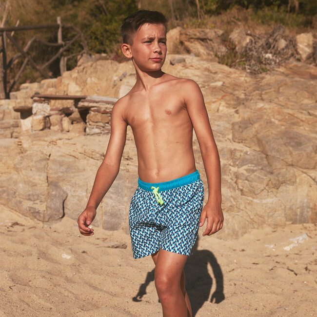 Meno Fluorescent Waist Print Swim Trunk, Lucy In The Sea - Swim Trunks - 2
