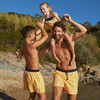 Meno Fluorescent Waist Print Swim Trunk, Yellow Olympe - Swim Trunks - 3