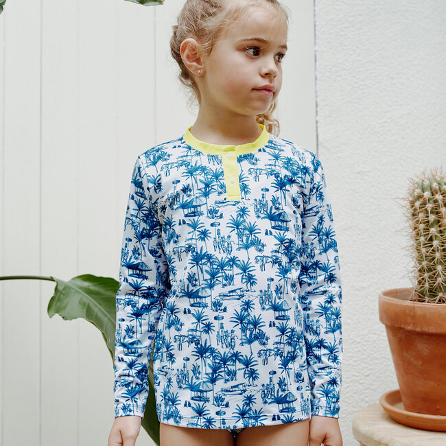 Long Sleeves Rash Guard, Toile De Jouy Balinaise Inspiration - Rash Guards - 3