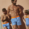 Boys Meno Swim Trunk, Sky Blue Azulejos - Swim Trunks - 4