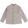 Nitou Classic Collar Long Sleeve Front Button Shirt, Soft Taupe - Shirts - 1 - thumbnail