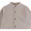 Nitou Classic Collar Long Sleeve Front Button Shirt, Soft Taupe - Shirts - 3