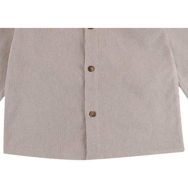 Nitou Classic Collar Long Sleeve Front Button Shirt, Soft Taupe - Shirts - 4