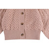Zinne Wave Knit Blouson Sleeve Cardigan, Cloudy Rose - Cardigans - 4