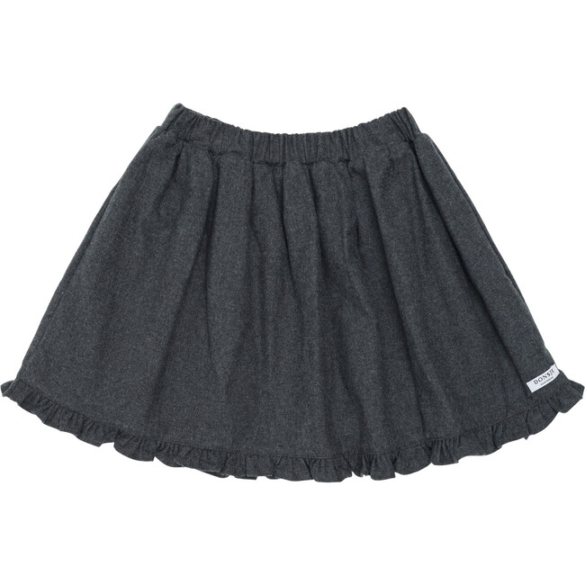 Toddi Ruffle Trim Pleated A-Line Skirt, Cloudy Grey