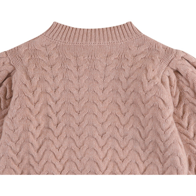 Zinne Wave Knit Blouson Sleeve Cardigan, Cloudy Rose - Cardigans - 5