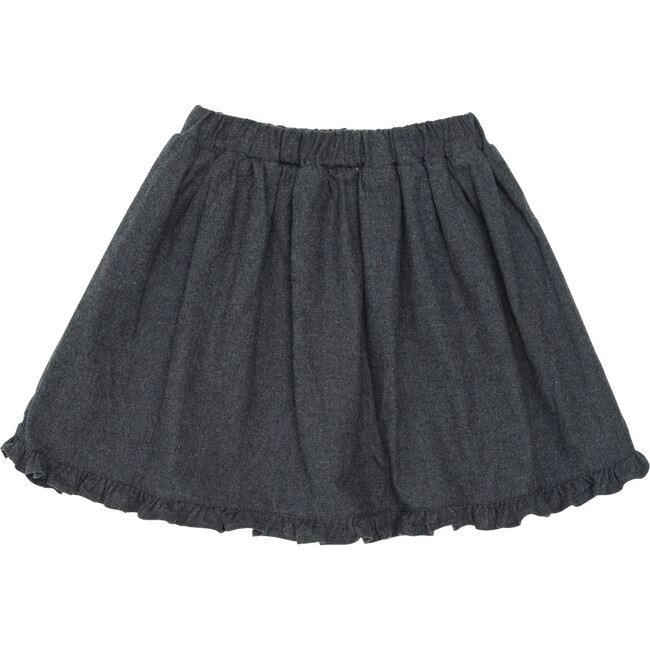 Toddi Ruffle Trim Pleated A-Line Skirt, Cloudy Grey - Skirts - 3