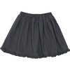 Toddi Ruffle Trim Pleated A-Line Skirt, Cloudy Grey - Skirts - 3