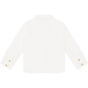 Bellare Classic Collar Long Sleeve Front Button Shirt, Off-White - Shirts - 3