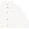 Bellare Classic Collar Long Sleeve Front Button Shirt, Off-White - Shirts - 4