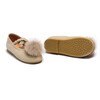 Izebella Sheep Leather Elastic Strap Ballerinas, Ivory - Mary Janes - 3