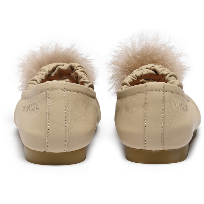 Izebella Sheep Leather Elastic Strap Ballerinas, Ivory - Mary Janes - 6