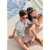Boy's Swim Shorts, Green Stripes - Swim Trunks - 2